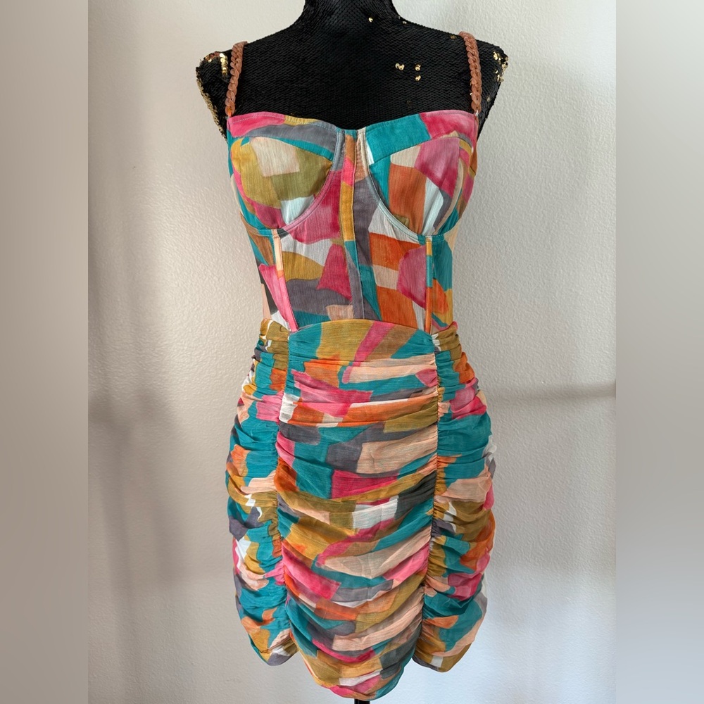 EUC Zara Chain Strap Multicolored Dress Size Large